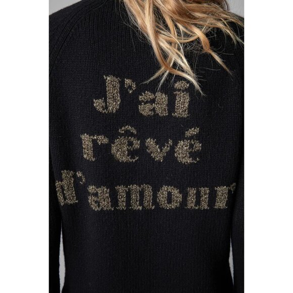 Zadig & Voltaire Valmy Reve D'Amour Vneck Jumper Sweater L 100% Merino Wool $358 - Picture 3 of 16